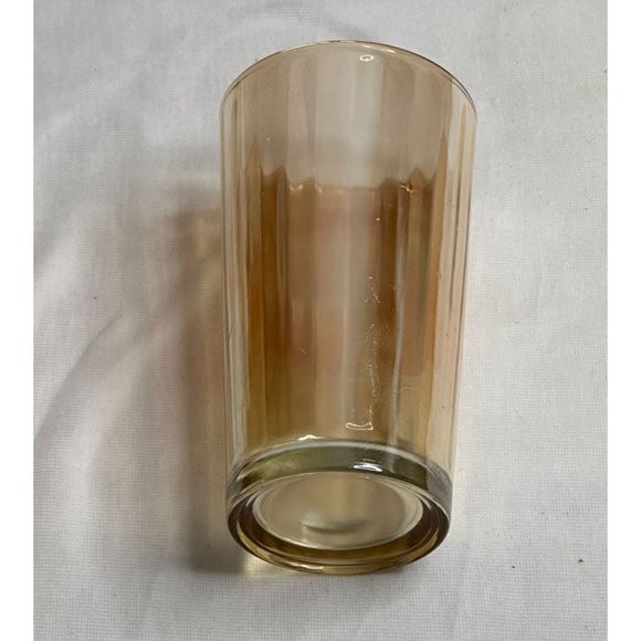 Vtg Amber Rippled Tumblers Glasses Set of 4 5"Tall Drinkware Barware Cocktails - Picture 2 of 4